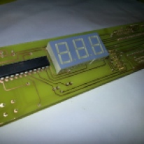 Bottom layer with the led digits and the max7219 chip to control the leds and digits